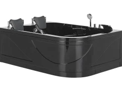 Whirlpool Badewanne Schwarz Eckmodell Mit Led 170 X 119 Cm Rechts Bayamo