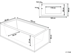 Whirlpool Badewanne Schwarz Mit Led Rechts 183 X 90 Cm Varadero