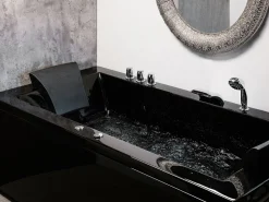 Whirlpool Badewanne Schwarz Mit Led Rechts 183 X 90 Cm Varadero