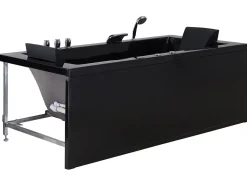 Whirlpool Badewanne Schwarz Mit Led Rechts 183 X 90 Cm Varadero