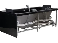 Whirlpool Badewanne Schwarz Mit Led Rechts 183 X 90 Cm Varadero