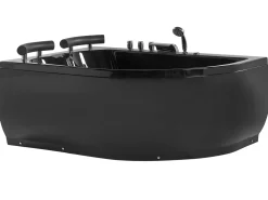 Whirlpool Badewanne Schwarz Eckmodell Mit Led Rechts 160 Cm X 113 Cm Paradiso