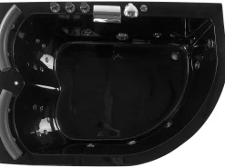 Whirlpool Badewanne Schwarz Eckmodell Mit Led Rechts 160 Cm X 113 Cm Paradiso