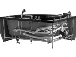 Whirlpool Badewanne Schwarz Eckmodell Mit Led Rechts 160 Cm X 113 Cm Paradiso