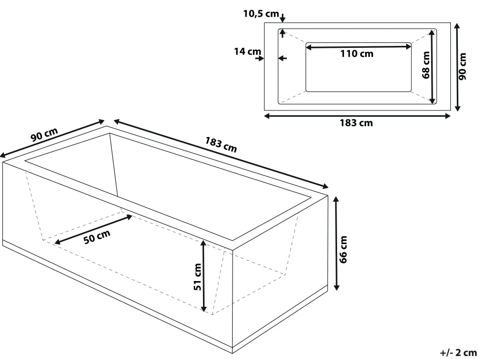 Whirlpool Badewanne Weis Mit Led Rechts 183 X 90 Cm Varadero