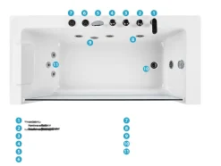 Whirlpool Badewanne Weis Eckmodell 170 X 80 Cm Links Puquio