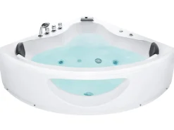 Whirlpool Badewanne Weis Eckmodell Mit Led 205 X 146 Cm Tocoa