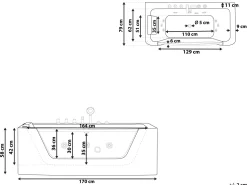 Whirlpool Badewanne Weis Rechteckig 170 X 80 Cm Manta