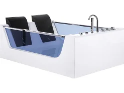 Whirlpool Badewanne Weis Rechteckig Mit Led 180 X 120 Cm Curacao