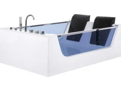 Whirlpool Badewanne Weis Rechteckig Mit Led 180 X 120 Cm Curacao