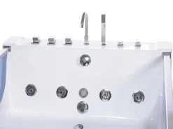 Whirlpool Badewanne Weis Rechteckig Mit Led 180 X 120 Cm Curacao