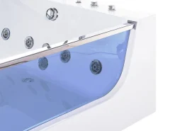 Whirlpool Badewanne Weis Rechteckig Mit Led 180 X 120 Cm Curacao