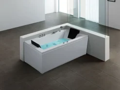 Whirlpool Badewanne Weis Mit Led Links 183 X 90 Cm Varadero