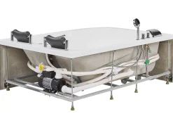 Whirlpool Badewanne Weis Eckmodell Mit Led 170 X 119 Cm Links Bayamo