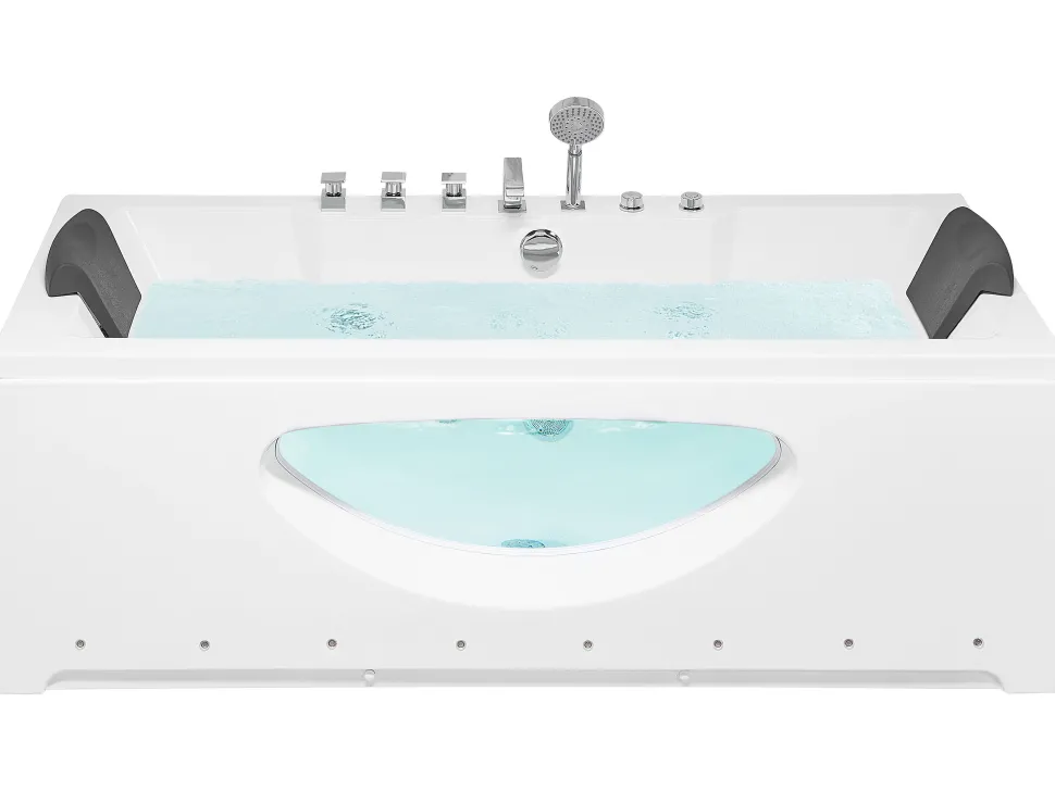 Whirlpool Badewanne Weis Rechteckig Mit Led 180 X 80 Cm Hawes