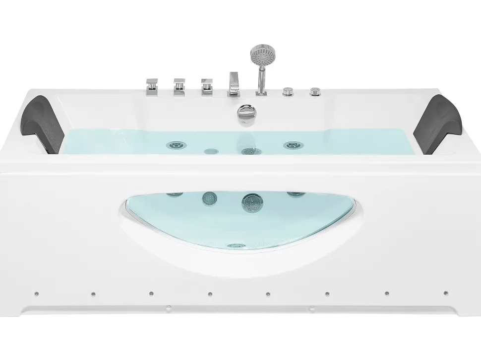 Whirlpool Badewanne Weis Rechteckig Mit Led 180 X 80 Cm Hawes