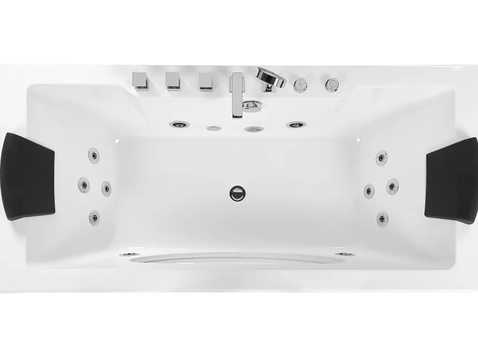 Whirlpool Badewanne Weis Rechteckig Mit Led 180 X 80 Cm Hawes