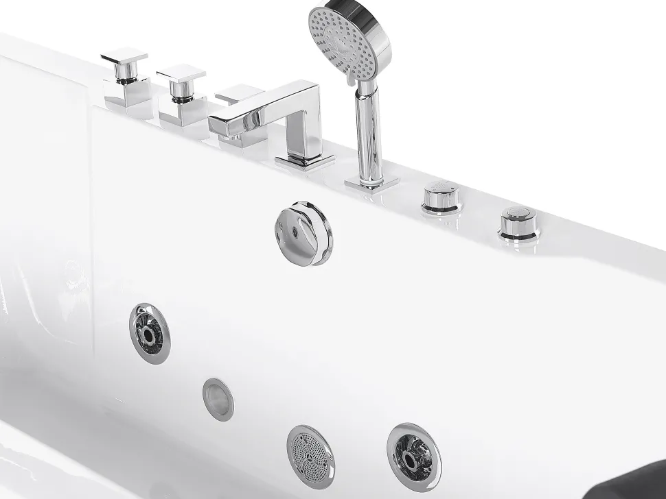 Whirlpool Badewanne Weis Rechteckig Mit Led 180 X 80 Cm Hawes