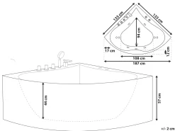 Whirlpool Badewanne Weis Eckmodell 187 X 133 Cm Islita