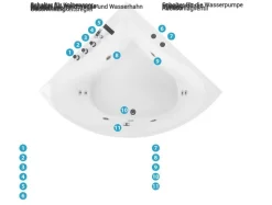 Whirlpool Badewanne Weis Eckmodell 187 X 133 Cm Islita