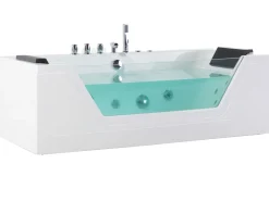 Whirlpool Badewanne Weis Led Unterwasserbeleuchtung 174 X 80 Cm Samana