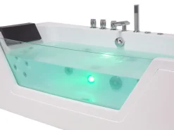 Whirlpool Badewanne Weis Led Unterwasserbeleuchtung 174 X 80 Cm Samana