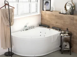 Whirlpool Badewanne Weis Eckmodell Mit Led Links 160 X 113 Cm Paradiso