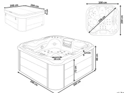 Whirlpool Outdoor Grau Mit Led Quadratisch 200 X 200 Cm Lastarria