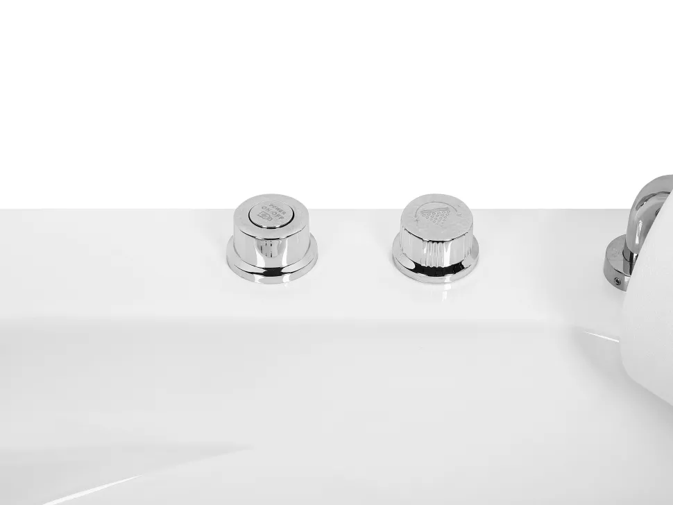 Whirlpool-Badewanne Weis Eckmodell Mit Led 200 X 150 Cm Mangle