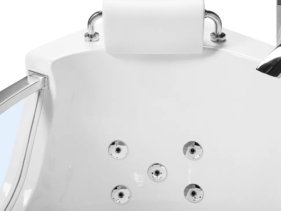 Whirlpool-Badewanne Weis Eckmodell Mit Led 200 X 150 Cm Mangle