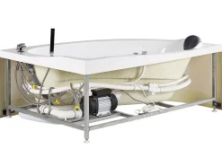 Whirlpool-Badewanne Weis Eckmodell Mit Led 150 X 100 Cm Links Neiva