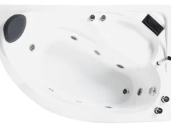 Whirlpool-Badewanne Weis Eckmodell Mit Led 150 X 100 Cm Links Neiva